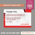 Airplane Boarding Pass with FREE Thank You Card (Red)